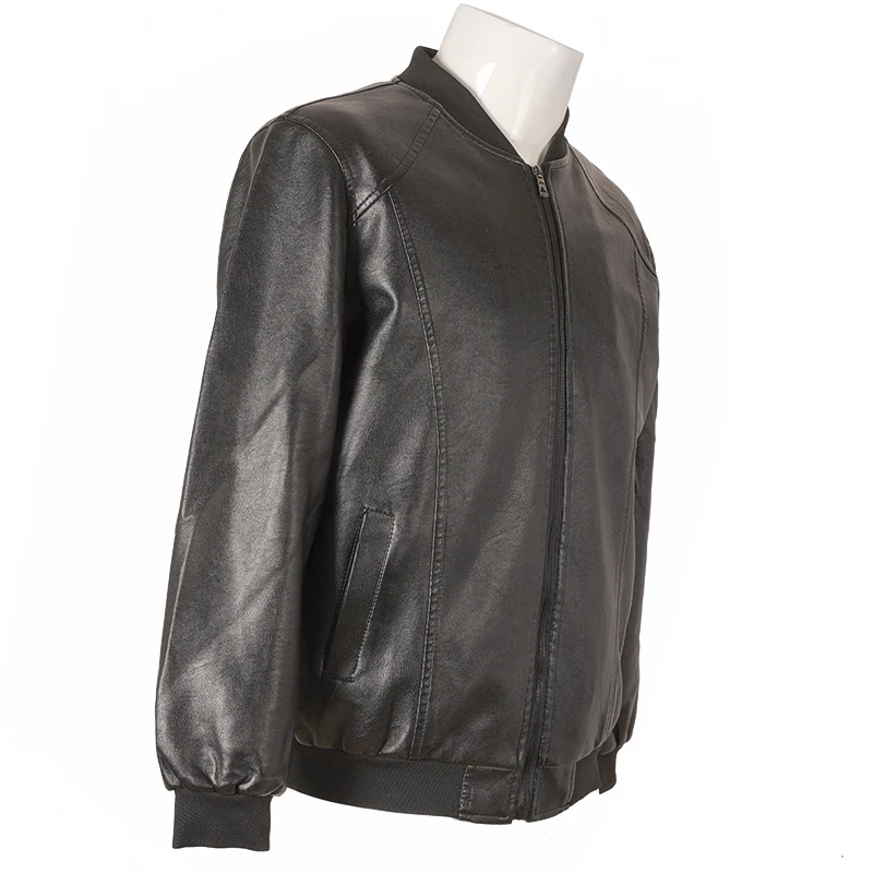 Мужские кожаные куртки ChangNiu черная однотонная винтажная мужская верхняя одежда