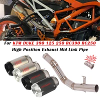 for ktm duke 390 125 250 rc390 rc250 17 18 19 20 21 exhaust escape system modify muffler high position middle link pipe silencer