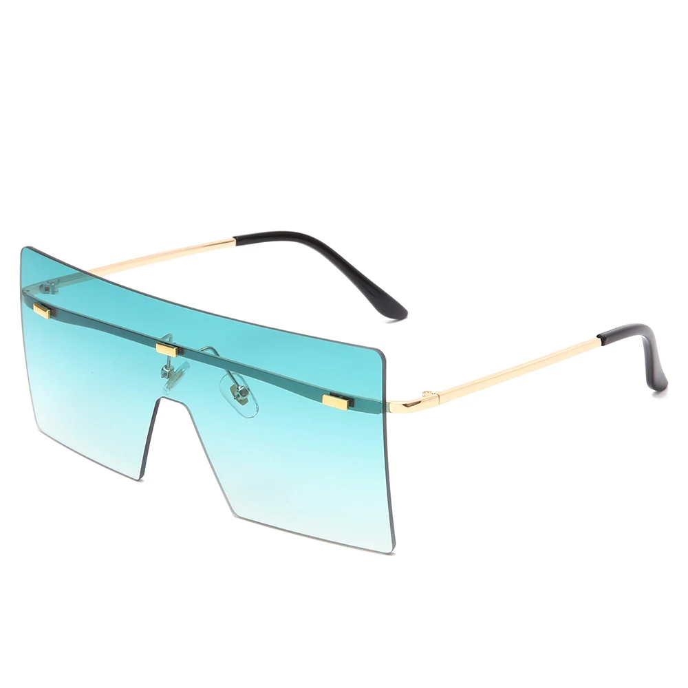 

Fashion Oversized Sunglasses Women Retro Vintage Metal Sun glasses Luxury Brand Design Rimless Eyewear oculos de sol feminino