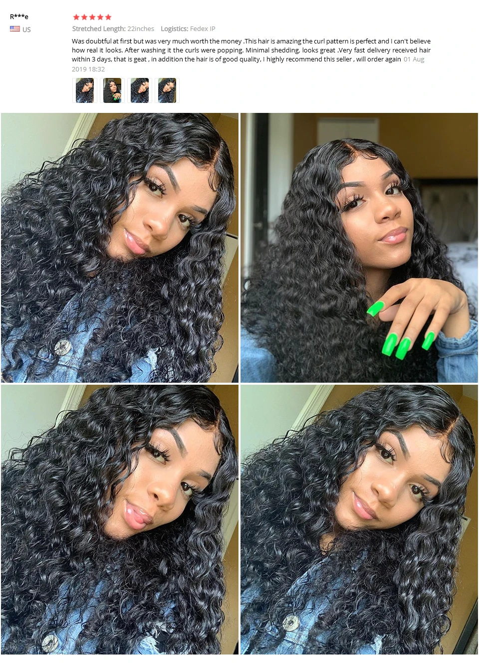 Meetu 4X4 Lace Closure Wig Malaysian Deep Wave Lace Front Wig Pre Plucked 180 Density Lace Front Wig 8-26" Remy Human Hair Wigs