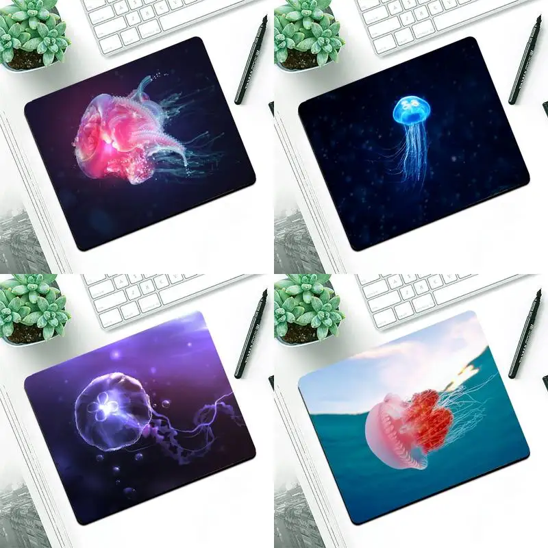 

YNDFCNB Deep Sea Colorful Jellyfish Gaming mousepad Desk Mat Small Pads Rubber Mouse Mat MousePad Desk Gaming Mousepad Cup Mat