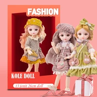 16 bjd dolls 13 ball jointed soft wig 3d big eyes plastic head body dolls with fashion clothes shoes toys for girls diy gift