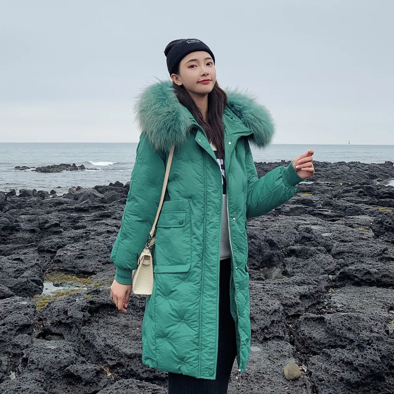 Длинные пальто большой меховой воротник парка женские s куртки 2019 Новое