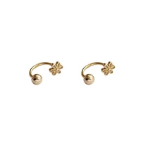 real 14k gold jewelry earring women fine aros mujer oreja pink earrings for women orecchini 14 k yellow gold bizuteria jewelry