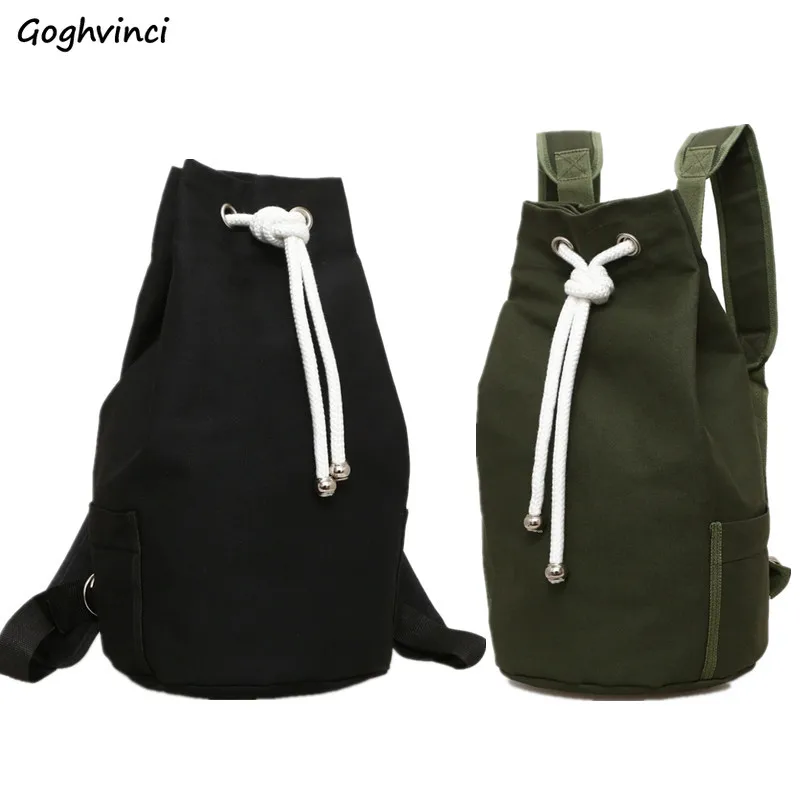 

Mens Backpacks Canvas Outdoor Casual Drawstring Simple High Quality Fashion Portable New Arrival Unisex All-match Bags School