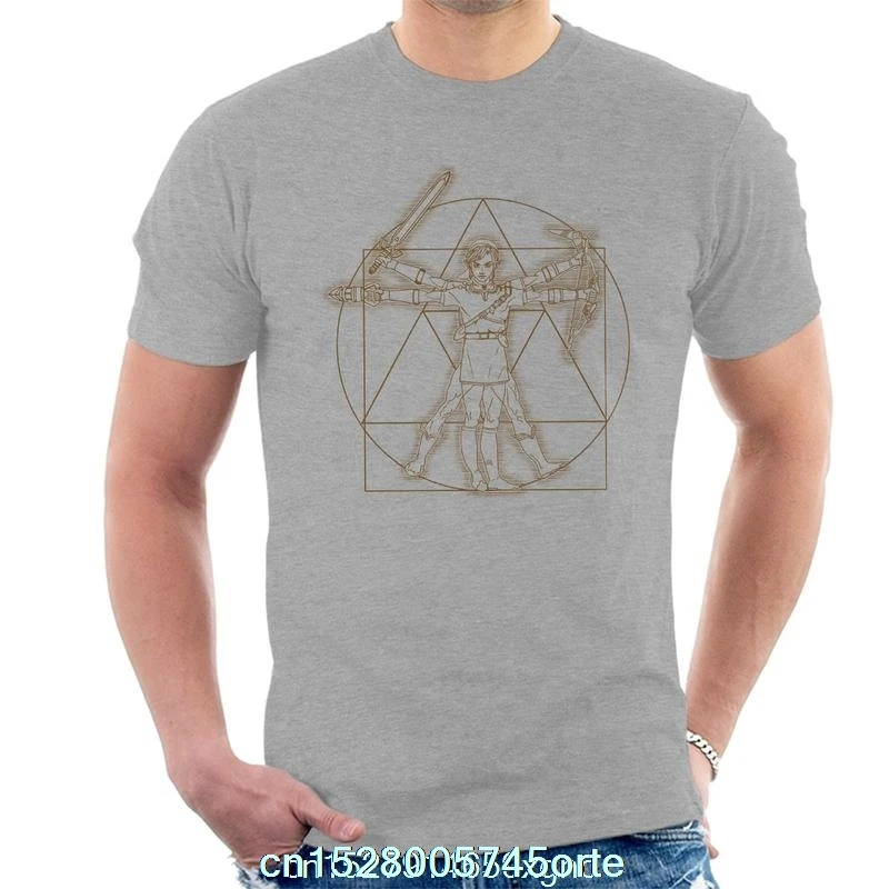 Забавный принт 2020 camiseta Zelda Vitruvian Link Мужская футболка женская футболка|Мужские
