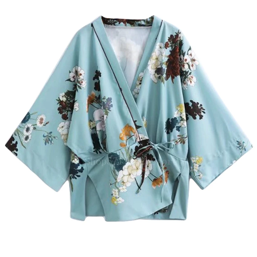 

Традиционное японское кимоно женский кардиган с цветочным принтом, юката, Японская уличная одежда, хаори, лето 2020