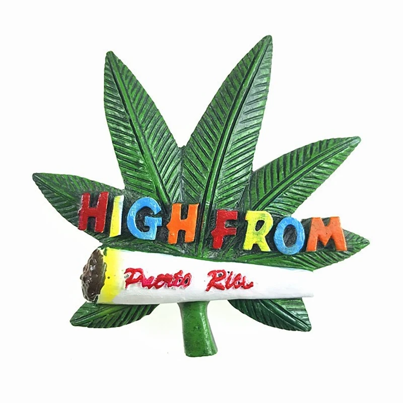 3D магниты для холодильника с листьями Пуэрто Рико ручная роспись дорожные