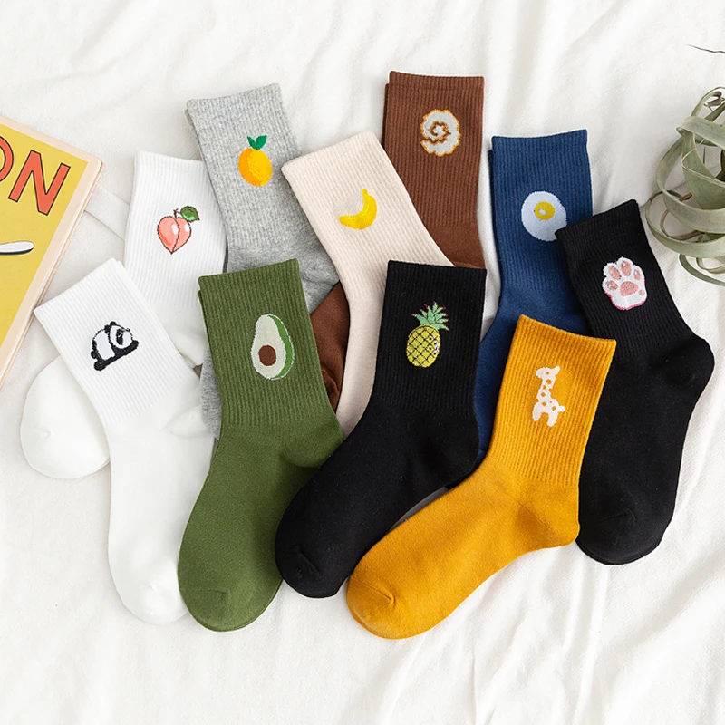 

Kawaii Unisex Happy Funny Socks Women Fruit Harajuku Colorf Lady Ins Tube Socks Fruit Cartoon Cute Cotton Cute Socks Kawaii