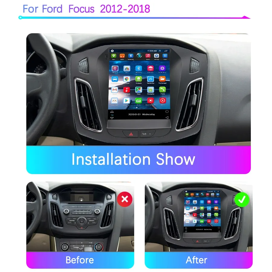 9 7 inch tesla screen car stereo for 2012 2019 ford focus mk3 car radio multimedia video player gps navigator bluetooth dsp wifi free global shipping
