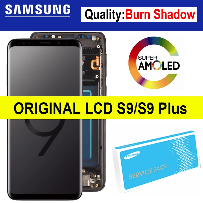 Сменный ЖК дисплей с рамкой для Samsung Galaxy S9 G960 + Plus G965|Экраны мобильных телефонов| |