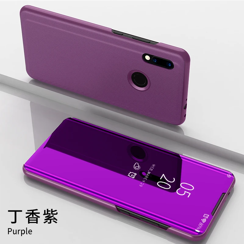 Для zte V10 Vita чехол, зеркальный флип-чехол, кожаный чехол для телефона zte Blade V10 Vita, защитный чехол для телефона с подставкой - Цвет: Purple