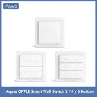 Умный настенный выключатель Aqara OPPLE, 2  4  6 кнопок, Zigbee 3,0 APP, Беспроводной Выключатель света с дистанционным управлением для Xiaomi mi home  HomeKit