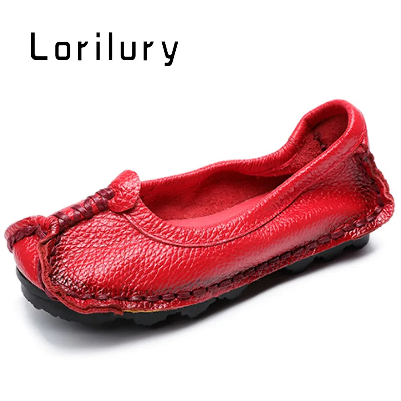 

Female shoes oxford flats women genuine leather flats 2020 superstar loafers mom summer shoes woman leather flats