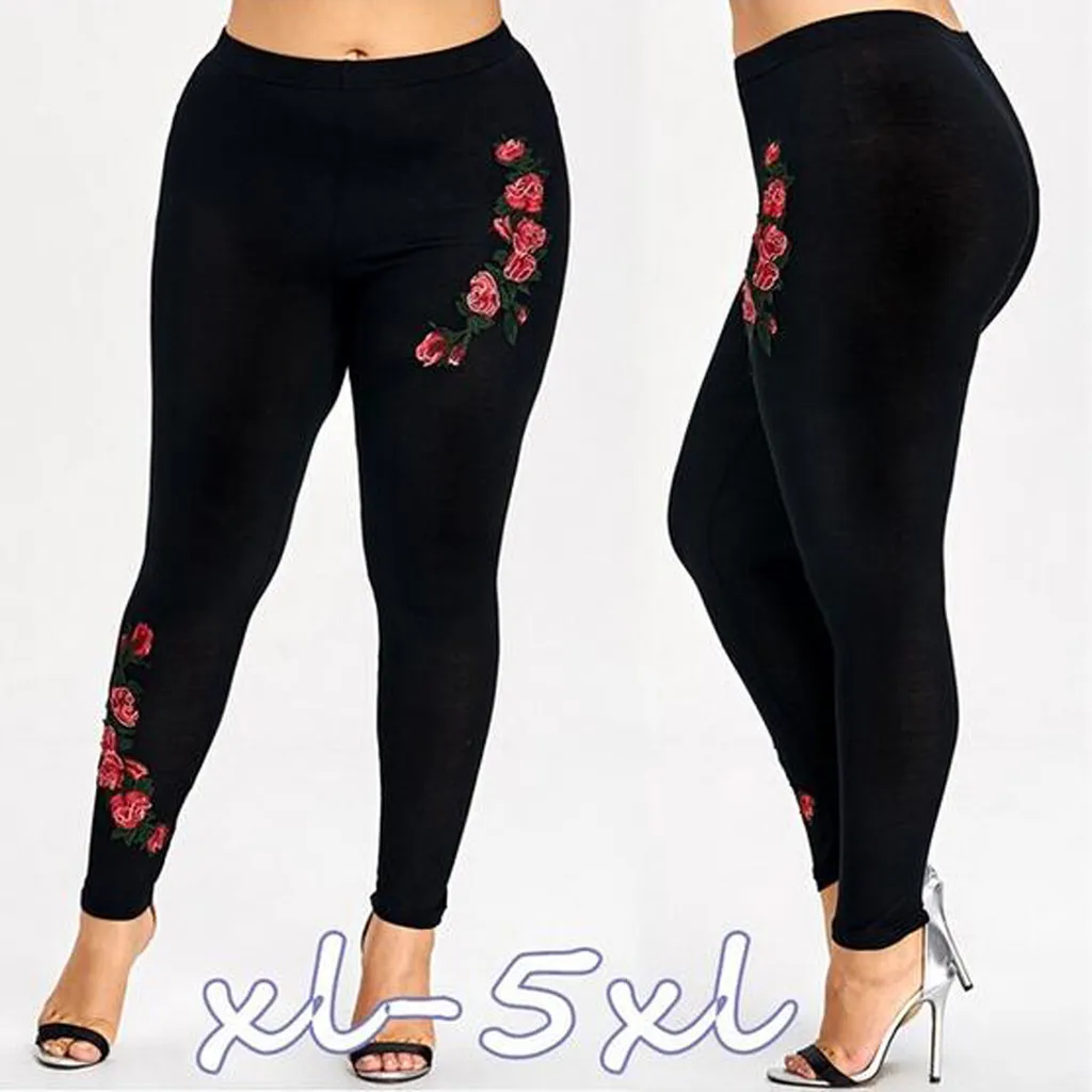 

Women's Fashion Plus Size 5XL Autumn and Winter New Leggings Warm Pants Women Embroidered High Waist Pants Streetwear