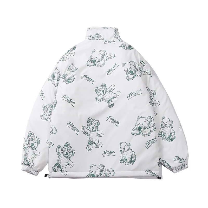 Новинка 2021 куртка с хлопковой подкладкой и принтом медведя мужское зимнее