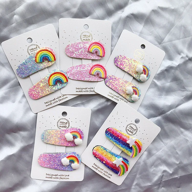 20 комплектов модные милые радужные градиентные заколки блестящие со звездами