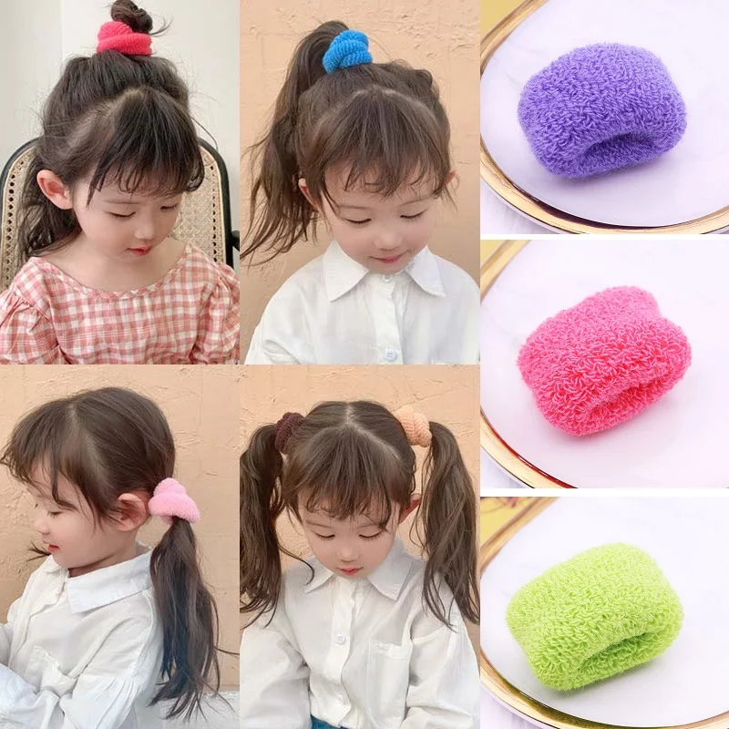 

10Pcs/lot Women Girls Cute Knitting Solid Elastic Hair Bands Children Soft Hair Scrunchies Hair Ties Kids Hair Accessories Set