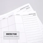 Базовые ежемесячные планировщики MyPretties, Заполняемые бумаги A5, A6, A7, три сложения, заполняющие бумаги для 6 отверстий, бумаги