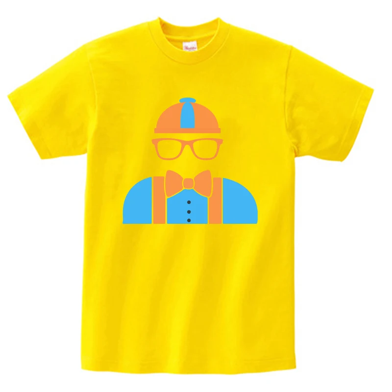 

Kids TV Blippi Tee Short Sleeve Children Blue T-Shirt Top Blouse New boy and girl summer t shirt children Color and white top