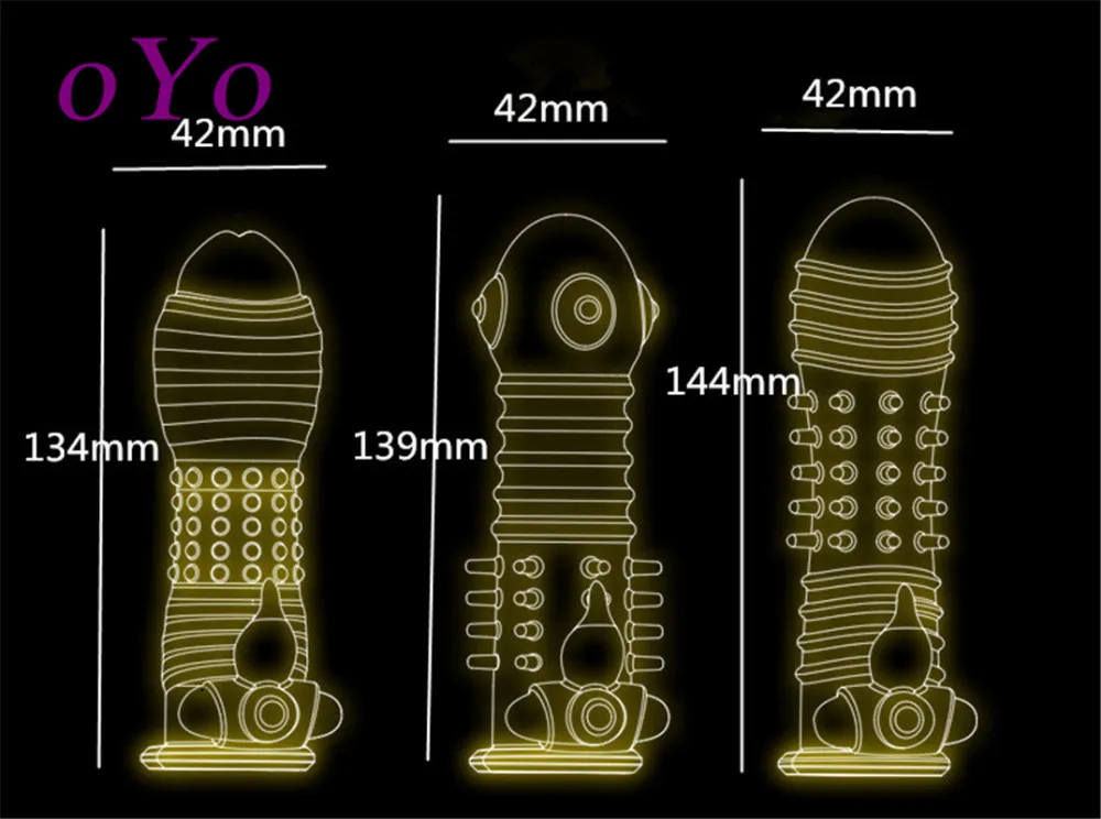 Oyo расширения презерватив-удлинитель пениса с длинным рукавом Мужской Увеличить