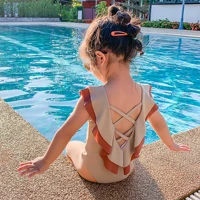 toddler girls swimsuit ruffles baby swimwear for girls bikini summer infant bathing suit backless kids beach clothes new arrvial
