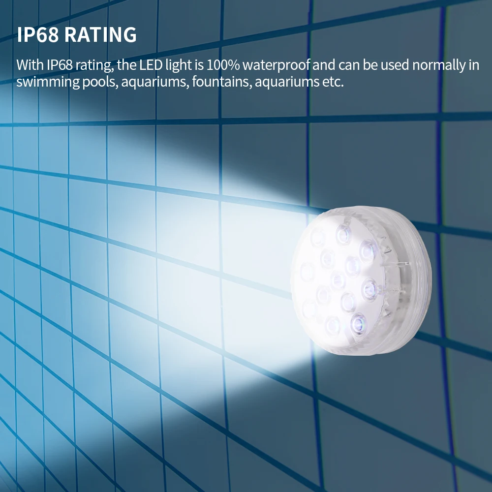 

Waterproof Wear-Resistant LED Submersible Swimming Pool Lamp Remote Controller For Aquarium Fountains Diving Decorative Lights