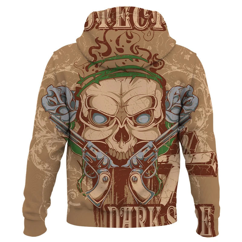 Мужские худи с абстрактным рисунком черепа и 3D принтом уличная одежда осенняя