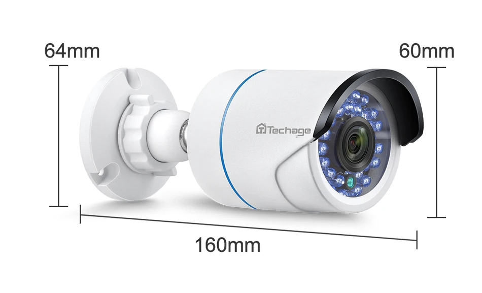 Techage H.265 8CH 1080P POE NVR комплект системы видеонаблюдения 2MP аудио ip-камера ИК Открытый P2P Onvif комплект видеонаблюдения 1 ТБ HDD