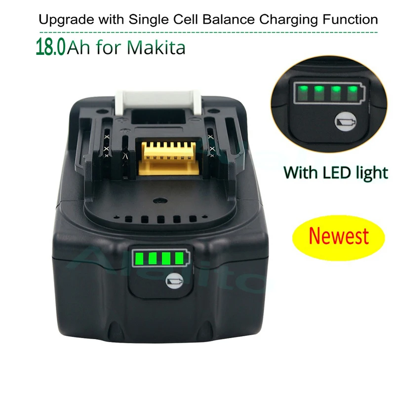 Сменный аккумулятор BL1860B 18 в 18000 мАч для Makita BL1850B BL1860 BL1840 BL1815 Аккумуляторная дрель