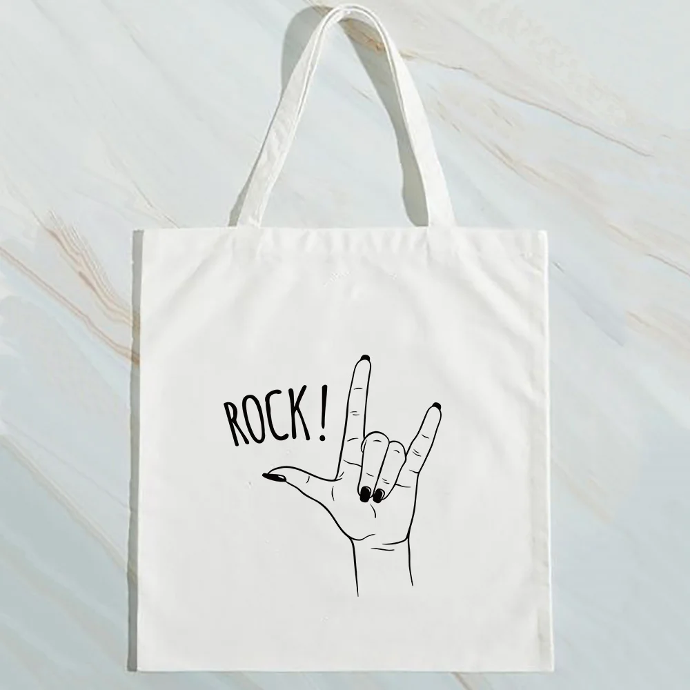 Сумка для шоппинга жестами Холщовая тоут индивидуальная печать логотипа текст