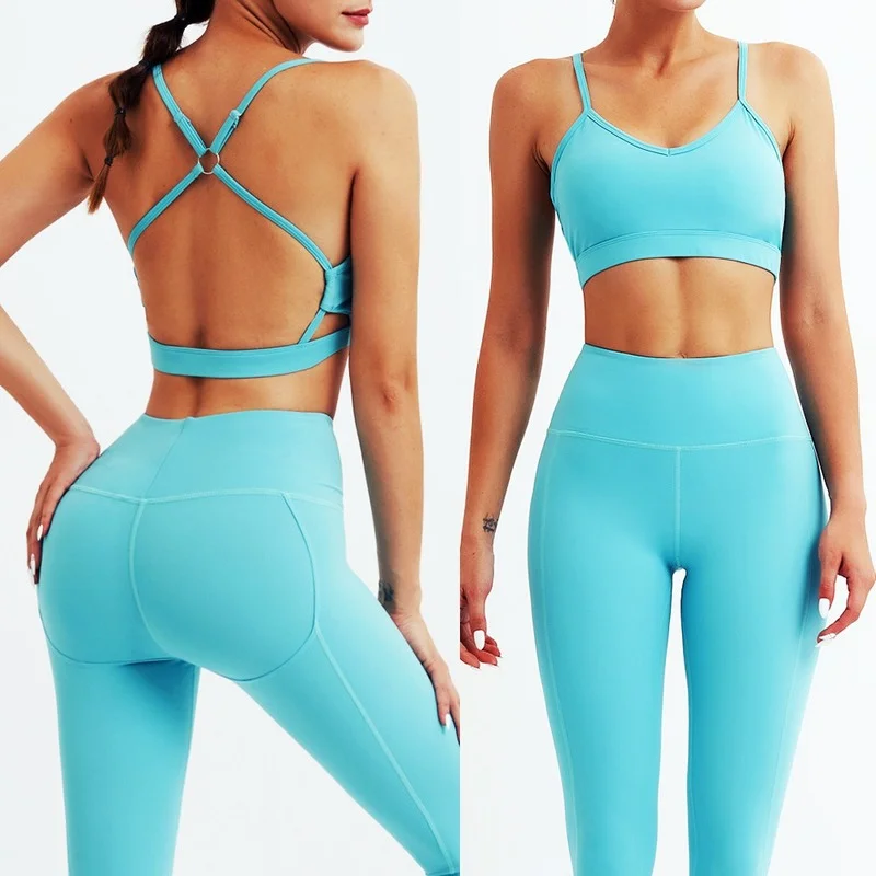 

New Tights Sling High Waist 2 Piece Set Women Push Up Hip Lift Women's Tracksuit Active Skin-friendly Workout Clothes for Women