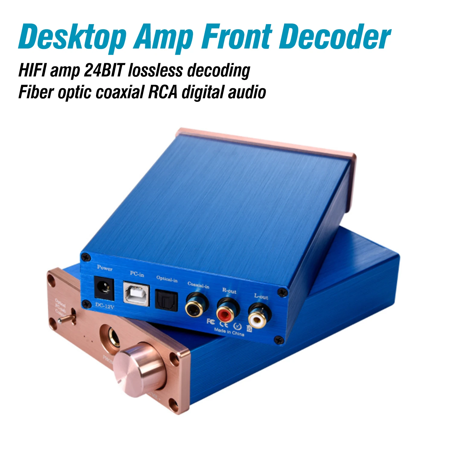 

Desktop AMP Pre-Decoder HIFI AMP 24BIT Lossless Decoding Optical Fiber Coaxial RCA Digital Audio For TV DVD PS5 TV BOX