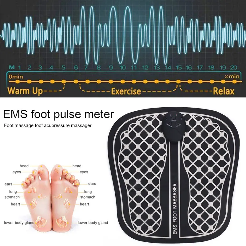 

EMS Electric Foot Massager Cushion Feet Muscle Stimulator Foot Massage Mat Improve Blood Circulation Relieve Pain Health Care