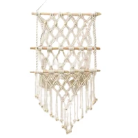 hand woven storage rack macrame tapestry book magazine net pocket rack for decoration boho decor ornament livingroom