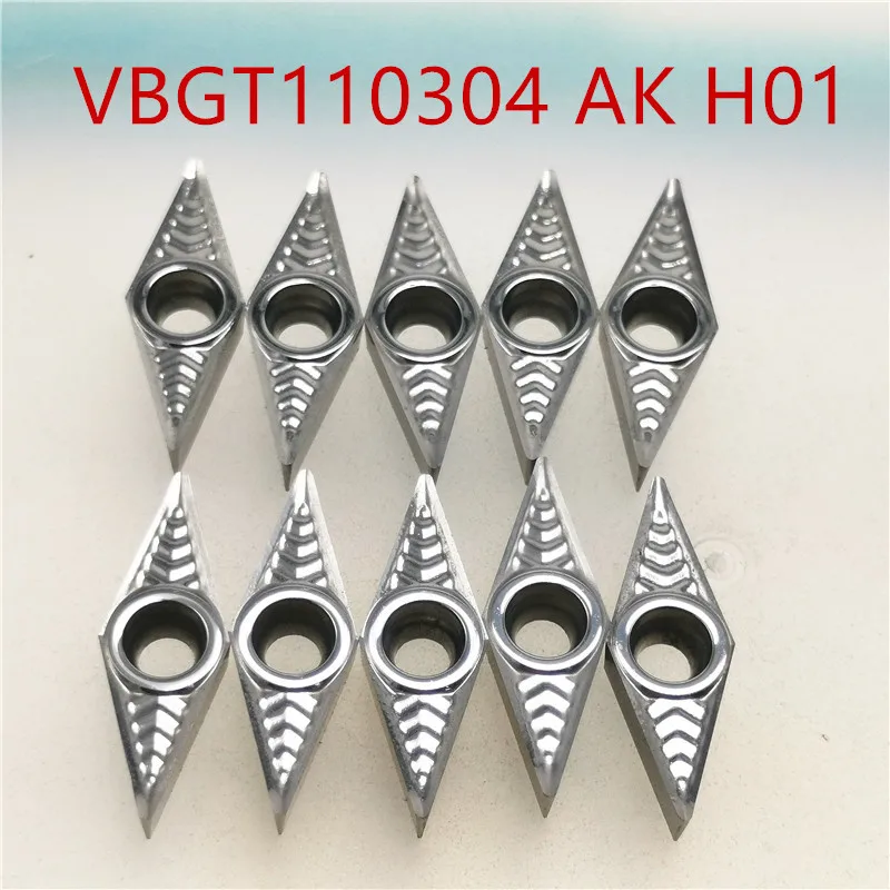 

VBGT110304 AK H01 VBGT110302 AK H01 Aluminum Turning Inserts Carbide Round Blade cnc Lathe Cutter Aluminum Copper Tool