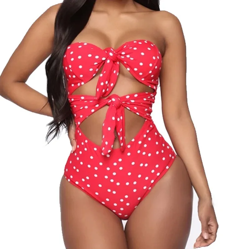 

Jlong Women Bikini Sexy Deep V Sexy Back Bikini Sexy Windswear Swimsuit Summer Vintage Slot Straps Bow Bikini