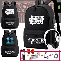 school backpack stranger things backpacks for school students usb charging large capacity travel bag breathable new shoulder bag