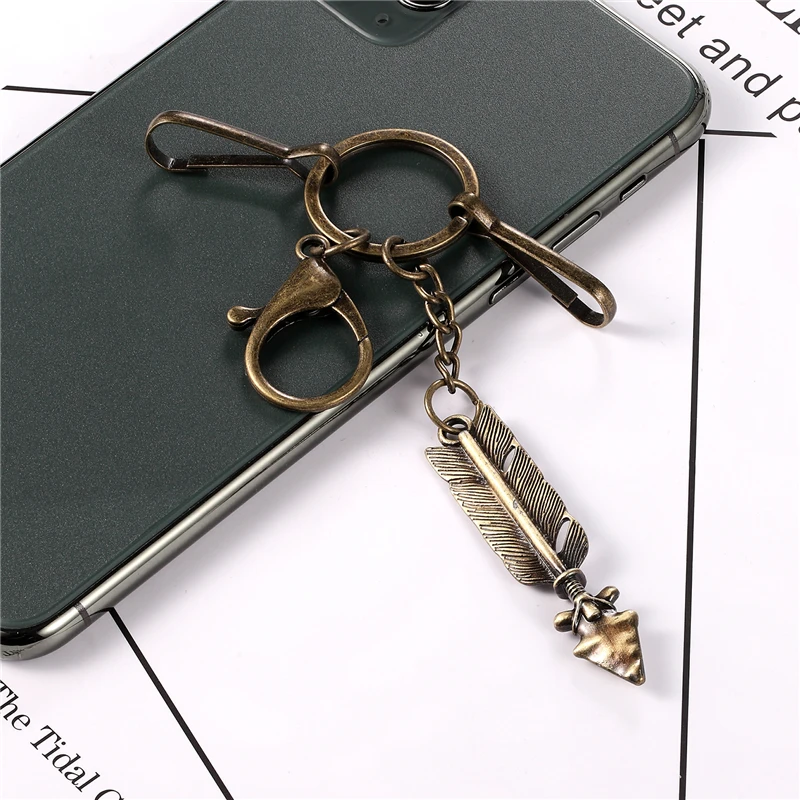 

Men’s Punk Antique bronze Metal Keychains Indian Arrow Keyrings Charm Car Key Vikings Pirate Accessories Jewelry Women Wholesale