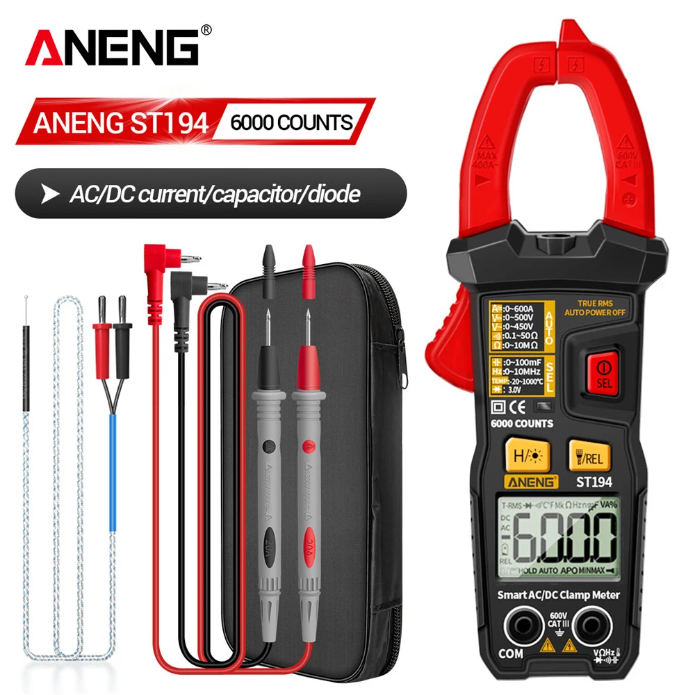 ANENG ST194 тестер мультиметр цифровой токовые клещи профисионал индикатор