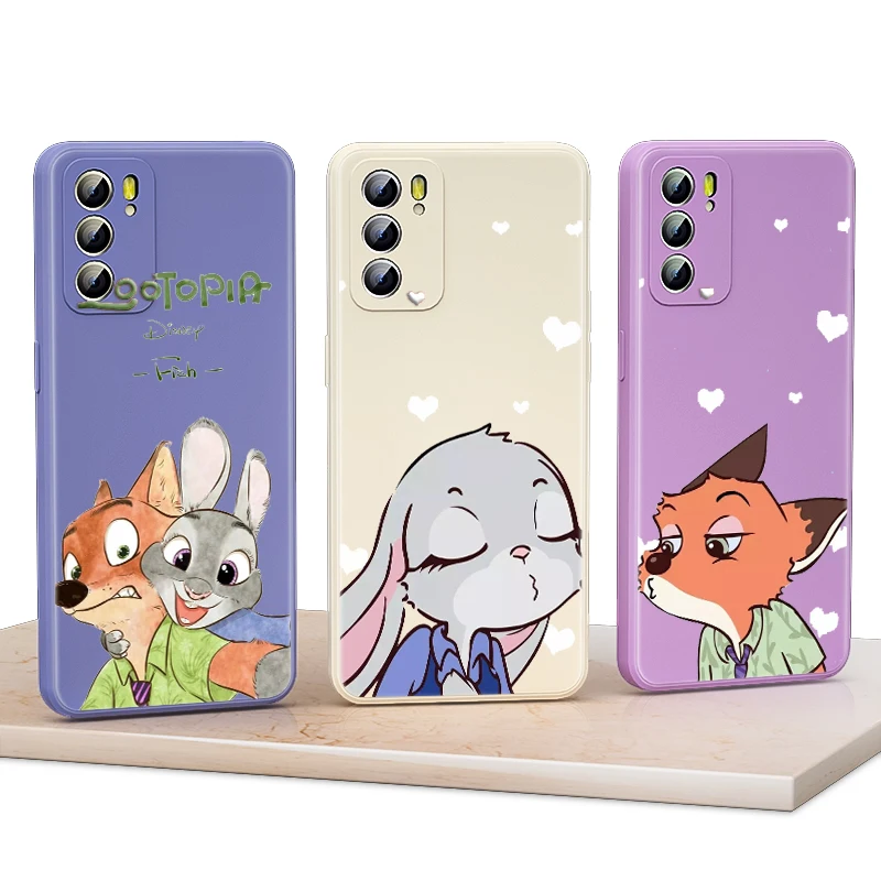 

For OPPO Reno 6 5 5K 5F 4F 4Z 4 3 2 2F 2Z Z Pro Plus Lite 5G Phone Case Zootropolis Judy Disney Liquid Silicone TPU Capa