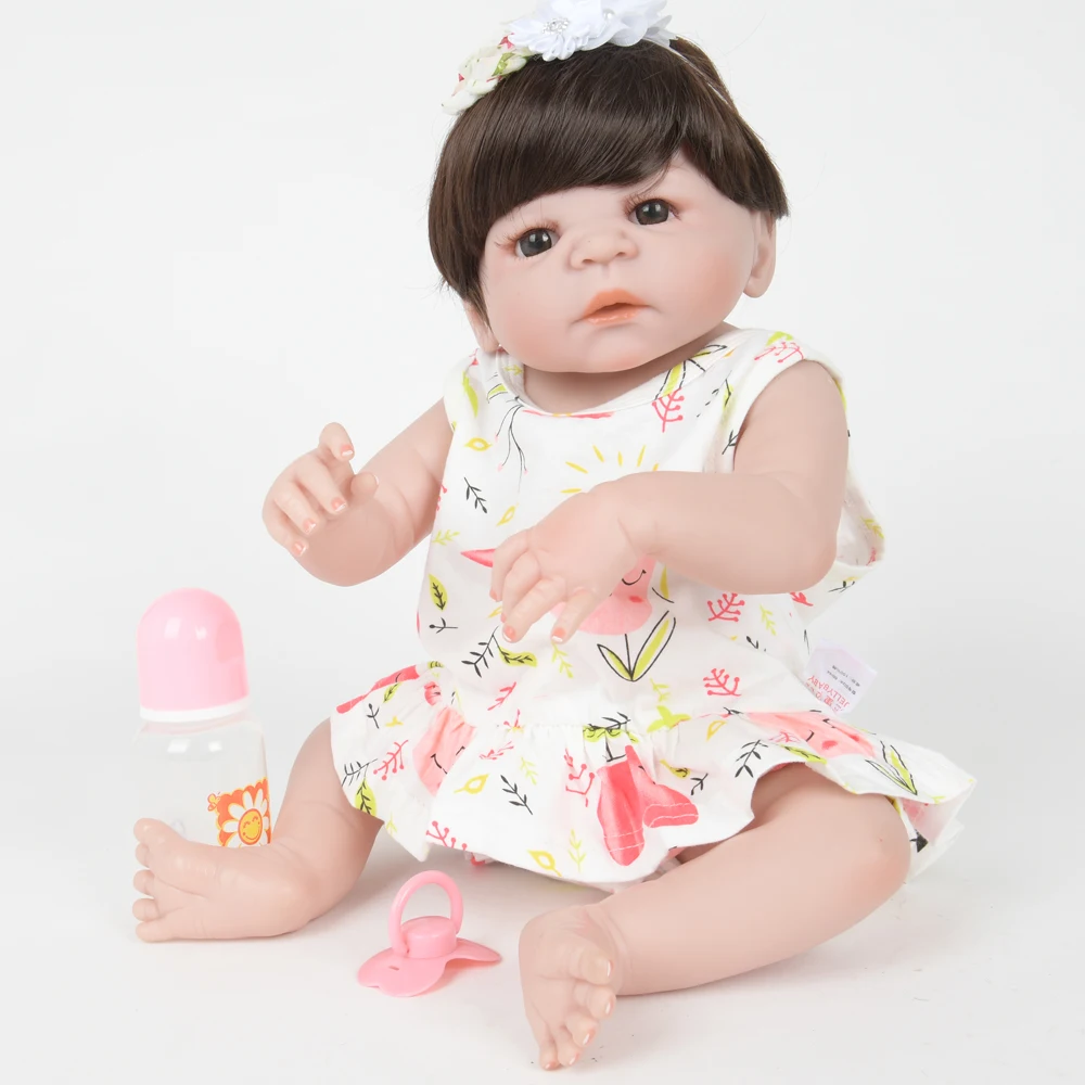 Реалистичные куклы Bebe Reborn мягкие полностью виниловые силиконовые 22 дюйма