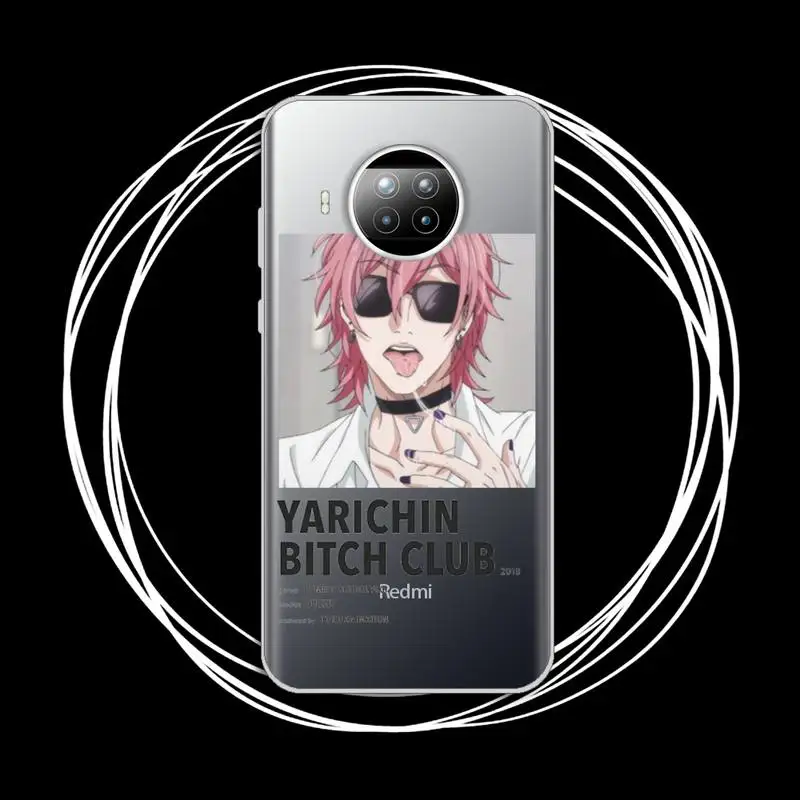 

Yarichin bitch Club Anime Phone Case Transparent for Xiaomi mi Redmi note 10 t 8 9 pro lite 11 Samsung S 8 9 10 20 plus ultra
