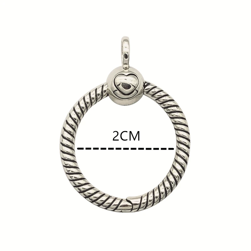 Cefuny Осень стиль Moments Mini& Medium O Подвеска подходит для бренда браслеты змеи и Bnagles 925 пробы серебряный кулон - Окраска металла: Mini Size