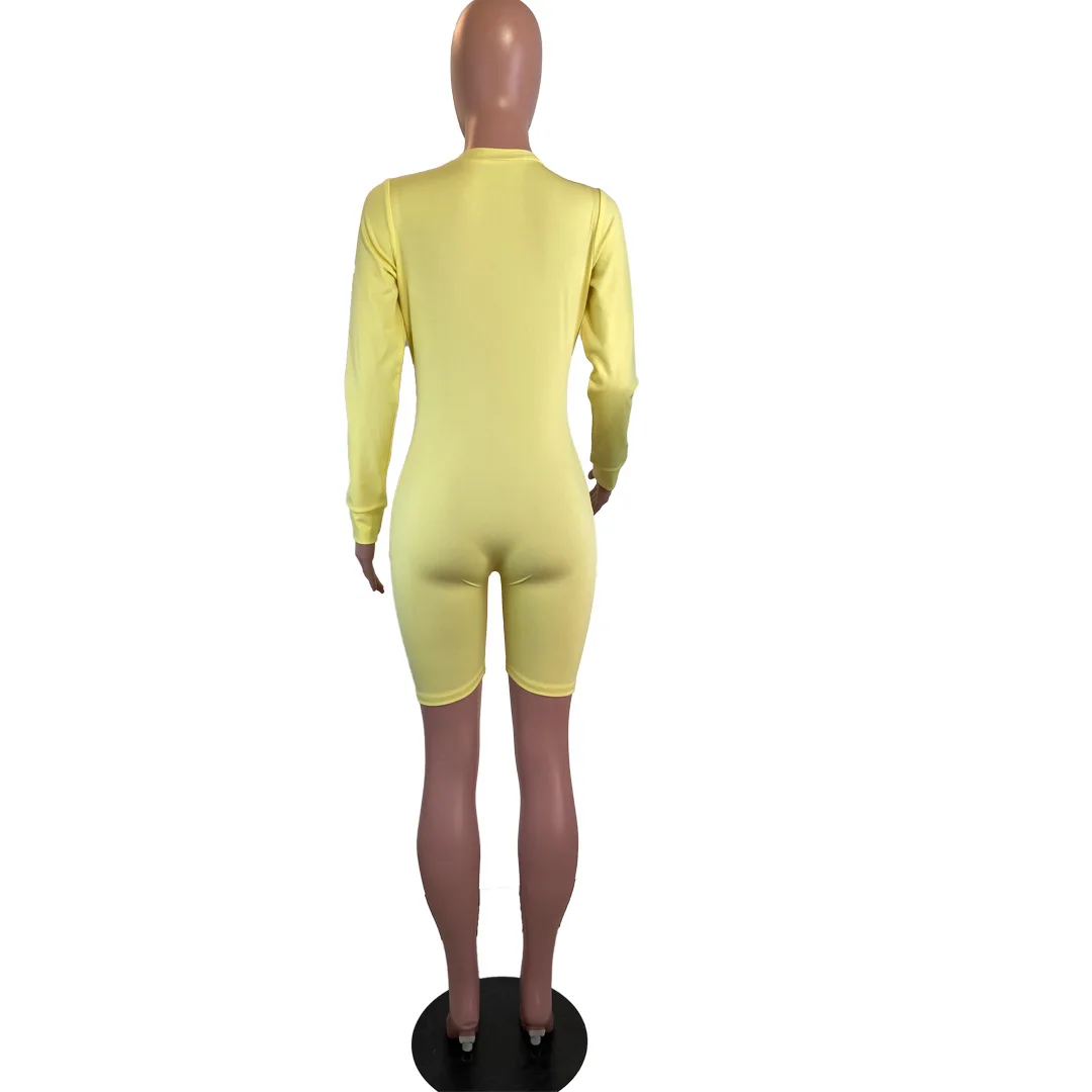 

HAOOHU Women Sexy adult Onesies Jumpsuit Sleepwear Solid Color Long Sleeve V Neck Bodycon Bodysuit Rompers Pants Overalls