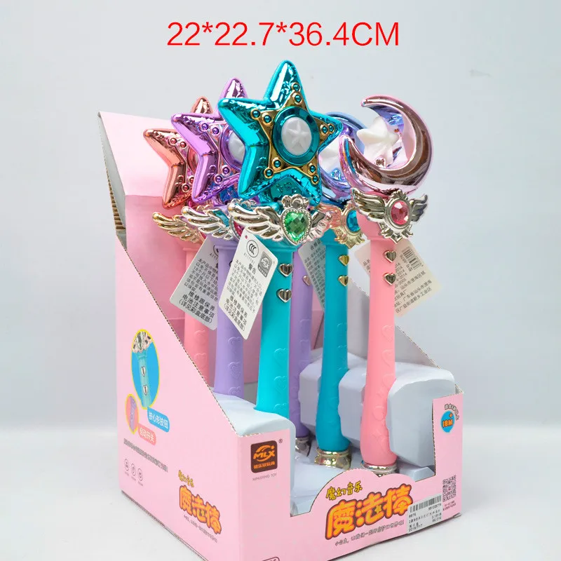 

6pcs/set Music Light Magic Wand Kids Fairy Sounding Stick Princess Pretend Girl Play House Birthday Party Props Toy Gifts