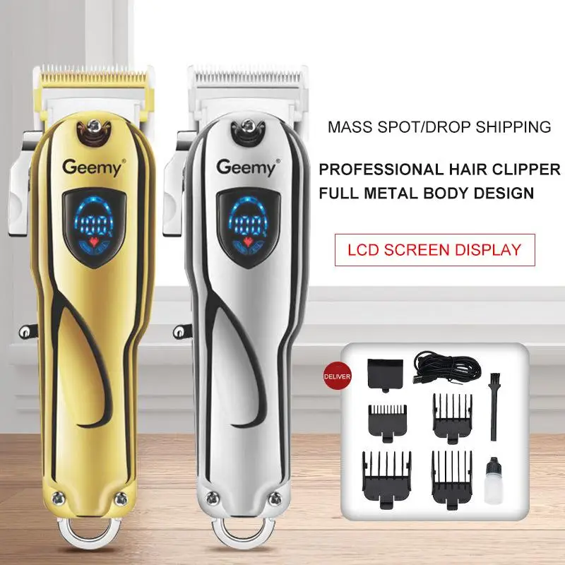 

USB Hair Clipper LCD Professional Rechargeable Hair Trimmer Men Oil Head 1800mAh Electric Cutter Hair Cordless Cutting Machine