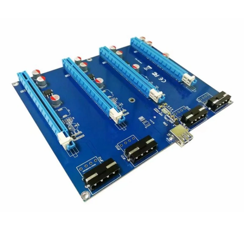 

PCI-E Adapter Card PCIe 1 to 4 Riser Card 1X to 16X Slot Card for PC Computer Connector