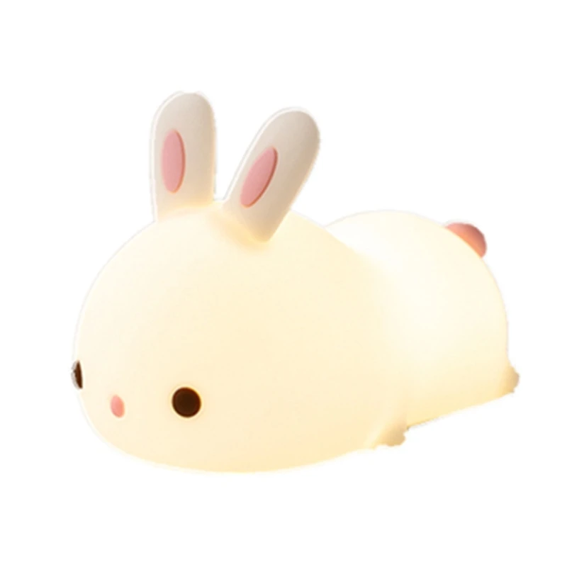 Детский Ночной светильник Плюшевый кролик милый лампа силиконовая детская