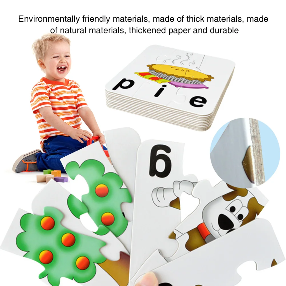 

English Word Spelling Toy Letters Early Learning Games Card Kids Gift Matching Images Self Correcting Educational Development